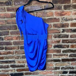 Aqua Dresses Royal Blue One-Shoulder Sleeveless Mini Dress Women's Size 2